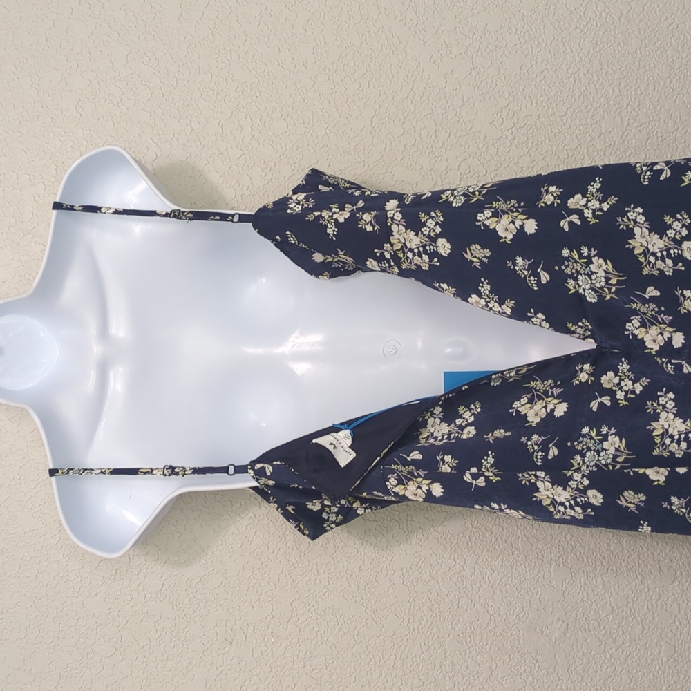 Kenzie x Francesca's Collections navy satin floral lace slip midi dress - Picture 11 of 13
